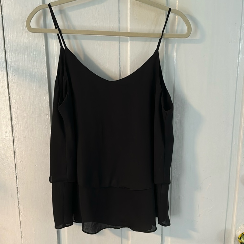 Black Chiffon Flowy Tank Top